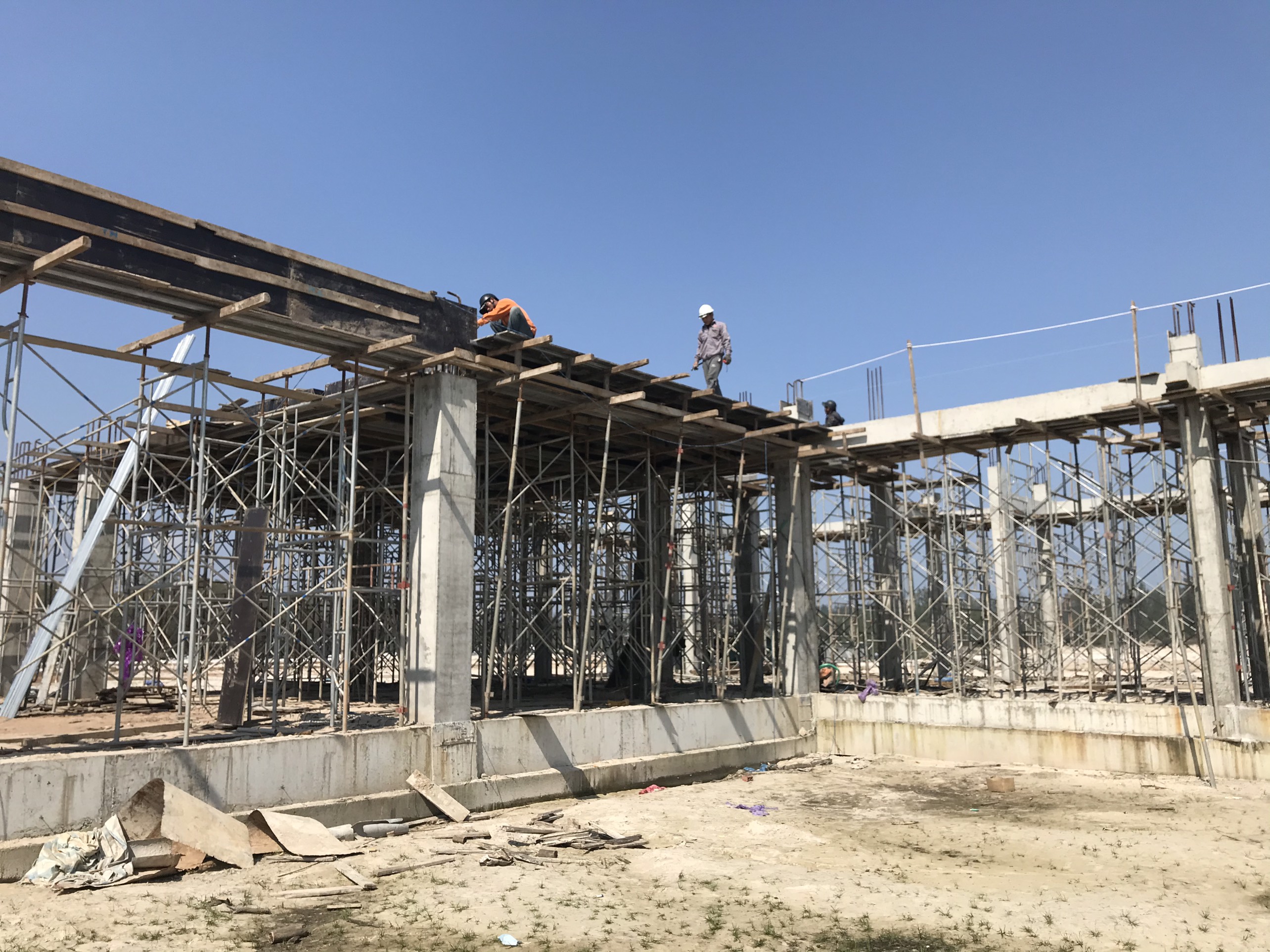 Ảnh thi công nhà lễ tân
